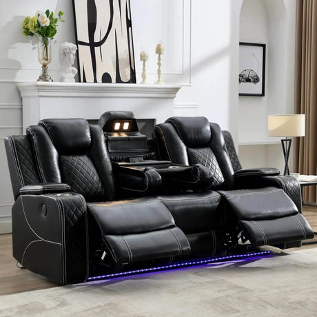 Power Reclining 3-Seater Sofa With Wireless Charger - Omega Lifestyles