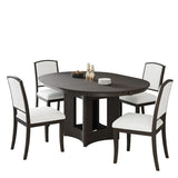Farmhouse Extendable Round Solid Wood Dining Set - Omega Lifestyles