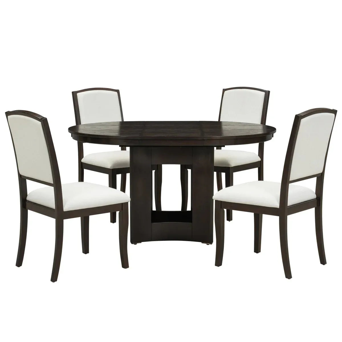 Farmhouse Extendable Round Solid Wood Dining Set - Omega Lifestyles