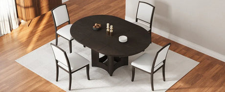 Farmhouse Extendable Round Solid Wood Dining Set - Omega Lifestyles