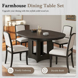 Farmhouse Extendable Round Solid Wood Dining Set - Omega Lifestyles