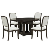 Farmhouse Extendable Round Solid Wood Dining Set - Omega Lifestyles