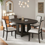 Farmhouse Extendable Round Solid Wood Dining Set - Omega Lifestyles