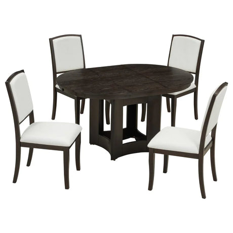 Farmhouse Extendable Round Solid Wood Dining Set - Omega Lifestyles