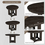 Farmhouse Extendable Round Solid Wood Dining Set - Omega Lifestyles