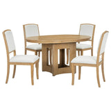 Farmhouse Extendable Round Wood Dining Table Set - Omega Lifestyles