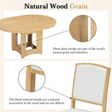 Farmhouse Extendable Round Wood Dining Table Set - Omega Lifestyles