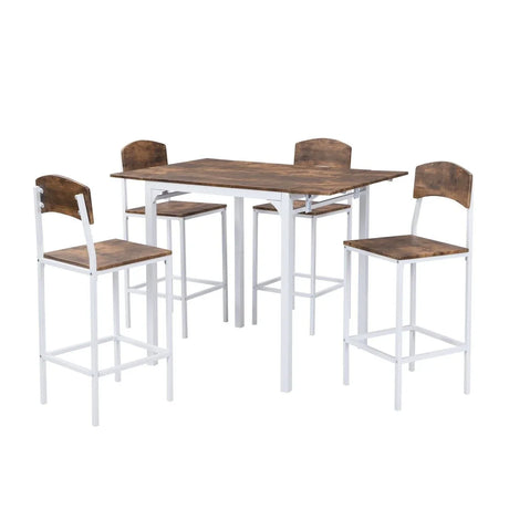 Farmhouse Metal Counter Height Drop Leaf Dining Set - Omega Lifestyles