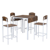 Farmhouse Metal Counter Height Drop Leaf Dining Set - Omega Lifestyles