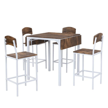 Farmhouse Metal Counter Height Drop Leaf Dining Set - Omega Lifestyles
