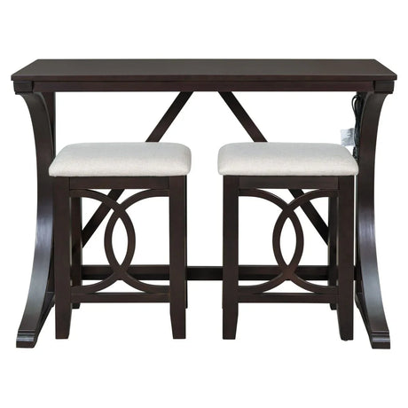 Farmhouse Rustic Solid Wood Counter Height Dining Set - Omega Lifestyles