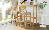 Farmhouse Solid Wood 3-Piece Bar Height Dining Set - Omega Lifestyles