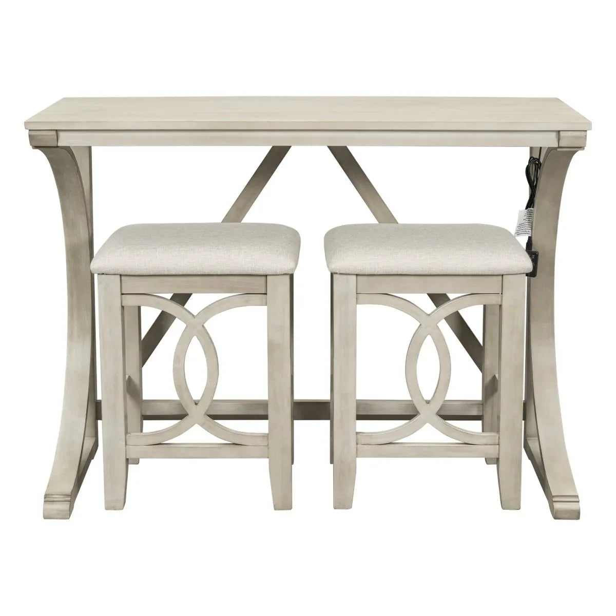 Farmhouse Solid Wood 3-Piece Counter Height Dining Set - Omega Lifestyles
