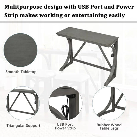 Farmhouse Solid Wood Counter Height Dining Table Set - Omega Lifestyles