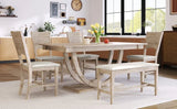 Modern Rubberwood Dining Table Set With Upholstered Seats - Omega Lifestyles