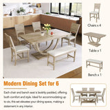 Modern Rubberwood Dining Table Set With Upholstered Seats - Omega Lifestyles