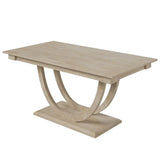 Modern Rubberwood Dining Table Set With Upholstered Seats - Omega Lifestyles