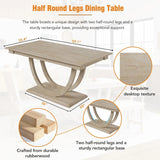 Modern Rubberwood Dining Table Set With Upholstered Seats - Omega Lifestyles