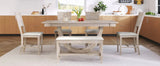 Modern Rubberwood Dining Table Set With Upholstered Seats - Omega Lifestyles