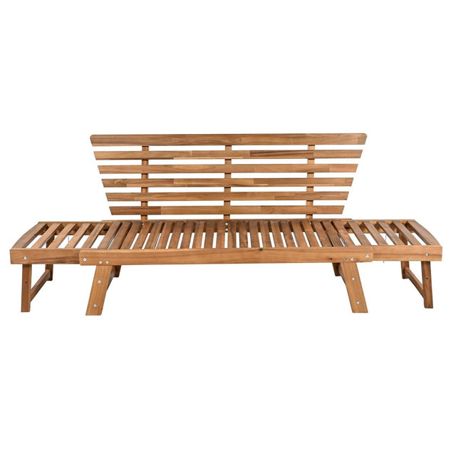 Outdoor Adjustable Acacia Wood Patio Daybed With Cushions - Omega Lifestyles