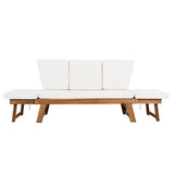 Outdoor Adjustable Acacia Wood Patio Daybed With Cushions - Omega Lifestyles