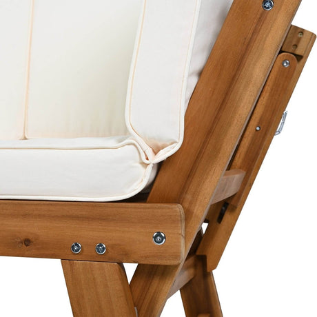 Outdoor Adjustable Acacia Wood Patio Daybed With Cushions - Omega Lifestyles
