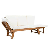 Outdoor Adjustable Acacia Wood Patio Daybed With Cushions - Omega Lifestyles