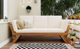 Outdoor Adjustable Acacia Wood Patio Daybed With Cushions - Omega Lifestyles
