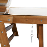 Outdoor Adjustable Acacia Wood Patio Daybed With Cushions - Omega Lifestyles