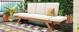 Outdoor Adjustable Acacia Wood Patio Daybed With Cushions - Omega Lifestyles