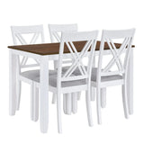 Rustic Solid Wood 5-Piece Dining Table Set For 4 - Omega Lifestyles