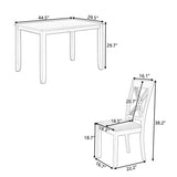 Rustic Solid Wood 5-Piece Dining Table Set For 4 - Omega Lifestyles