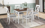 Rustic Solid Wood 5-Piece Dining Table Set For 4 - Omega Lifestyles