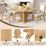 Farmhouse Extendable Solid Wood Dining Table Set - Omega Lifestyles