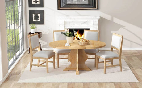 Farmhouse Extendable Solid Wood Dining Table Set - Omega Lifestyles