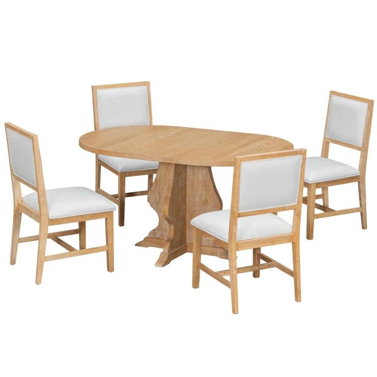 Farmhouse Extendable Solid Wood Dining Table Set - Omega Lifestyles