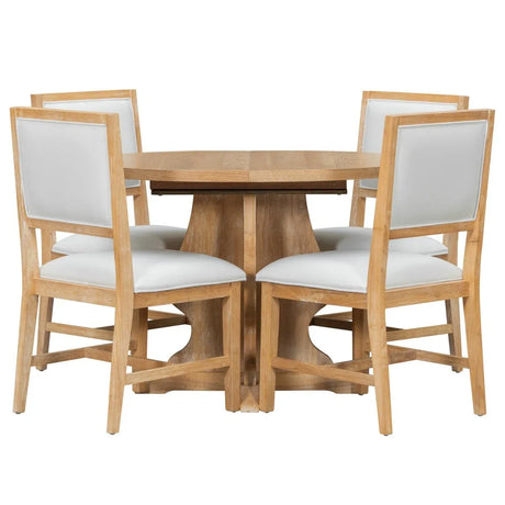 Farmhouse Extendable Solid Wood Dining Table Set - Omega Lifestyles