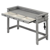 Retro Light Grey Solid Wood Bar Table Dining Set - Omega Lifestyles