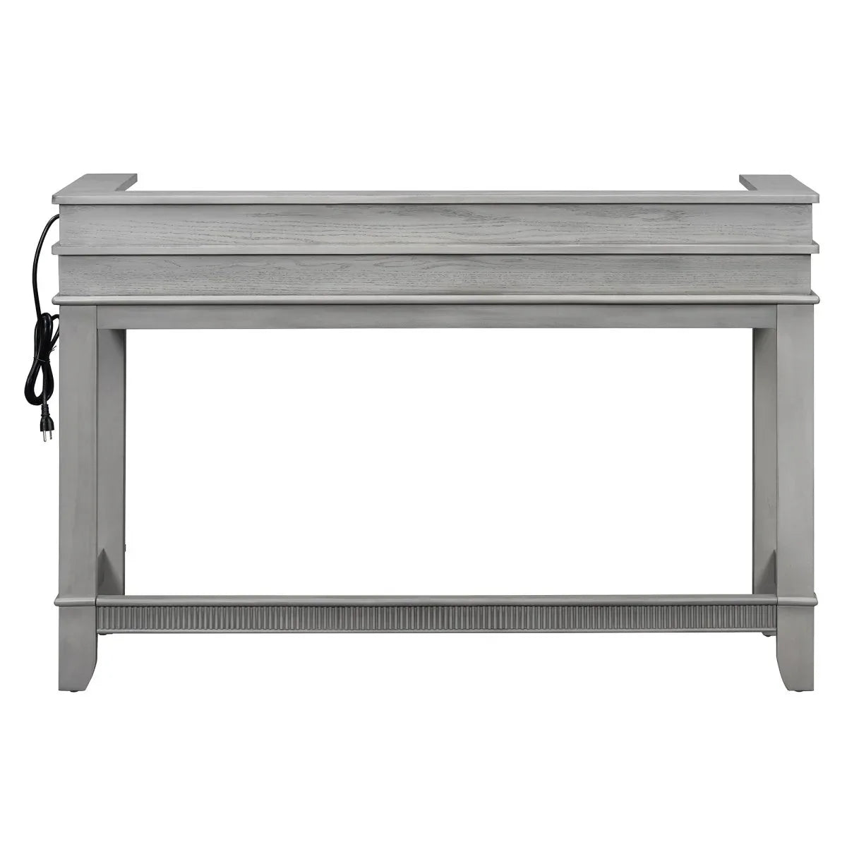 Retro Light Grey Solid Wood Bar Table Dining Set - Omega Lifestyles
