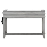 Retro Light Grey Solid Wood Bar Table Dining Set - Omega Lifestyles