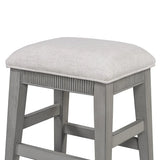 Retro Light Grey Solid Wood Bar Table Dining Set - Omega Lifestyles