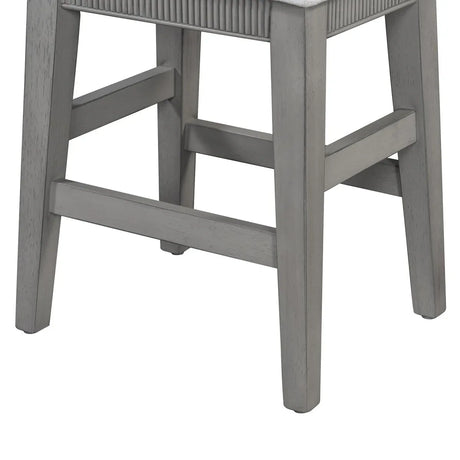 Retro Light Grey Solid Wood Bar Table Dining Set - Omega Lifestyles