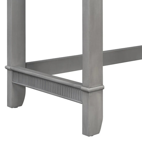 Retro Light Grey Solid Wood Bar Table Dining Set - Omega Lifestyles