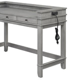 Retro Light Grey Solid Wood Bar Table Dining Set - Omega Lifestyles