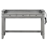 Retro Light Grey Solid Wood Bar Table Dining Set - Omega Lifestyles
