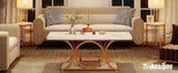 Modern 2-Tier Rectangular Marble Veneer Coffee Table - Omega Lifestyles