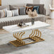 Modern 2-Tier Rectangular Marble Veneer Coffee Table - Omega Lifestyles