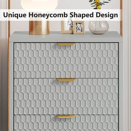 Modern Minimalist Nightstand With Three Storage Drawers - Omega Lifestyles