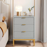 Modern Minimalist Nightstand With Three Storage Drawers - Omega Lifestyles