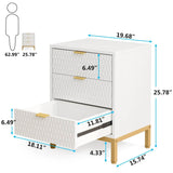 Modern Minimalist Nightstand With Three Storage Drawers - Omega Lifestyles